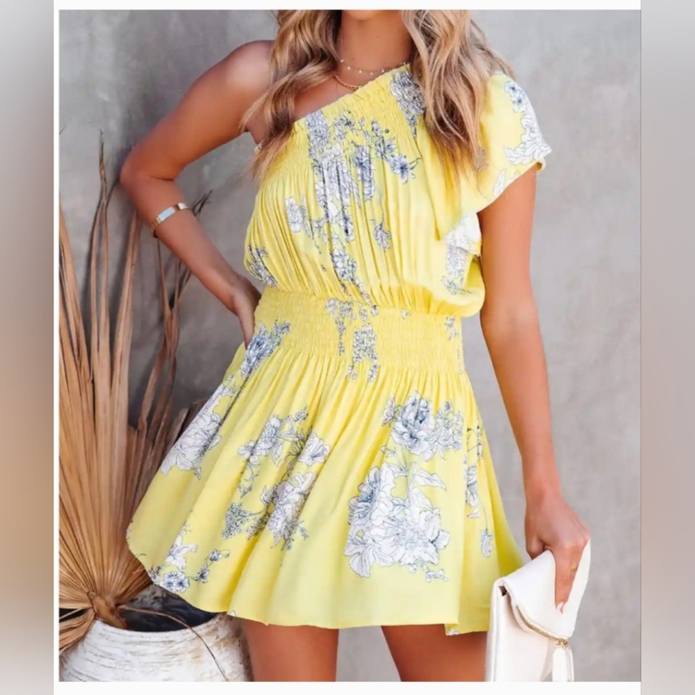 Womens, Sky To Moon, Mini, One Shoulder Dress, Size Large